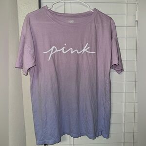 PINK Victoria's Secret Ombre T-Shirt - Purple and White size XS